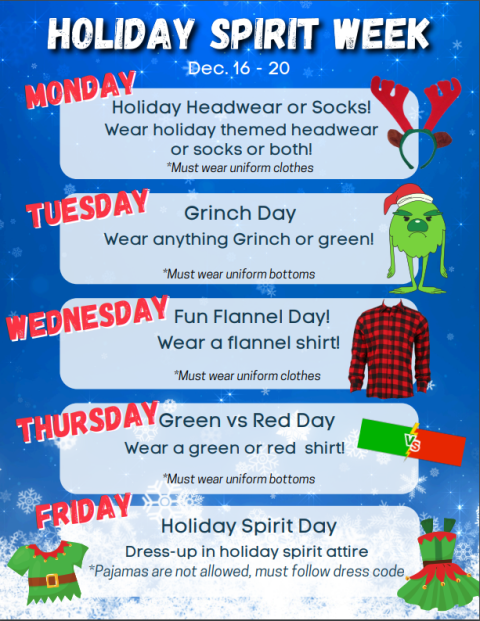 Holiday Spirit Week Flyer